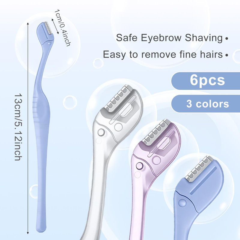 HJZHII 6 Pcs Eyebrow Razor for Women, Mini Eyebrow Razor Trimmer Small Face Razors Lip Hair Remover with Precision Cover Face Razors Eyebrows Shaver Shaving Removal Tool for Women Makeup FaceCare Tool