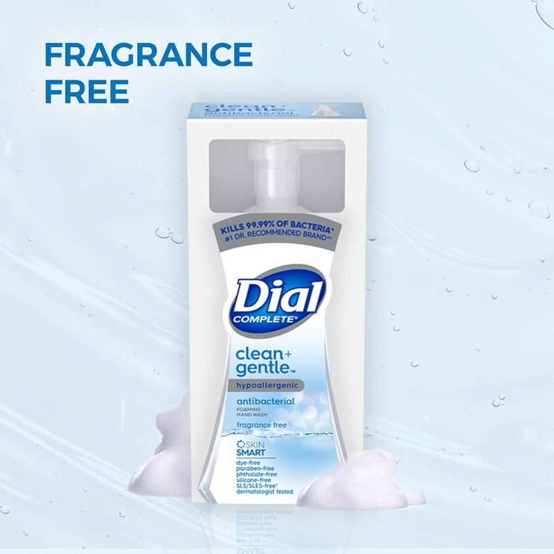 Dial Complete Antibacterial Foaming Hand Wash - Fragrance-Free, 7.5 fl oz | 8 Count Case