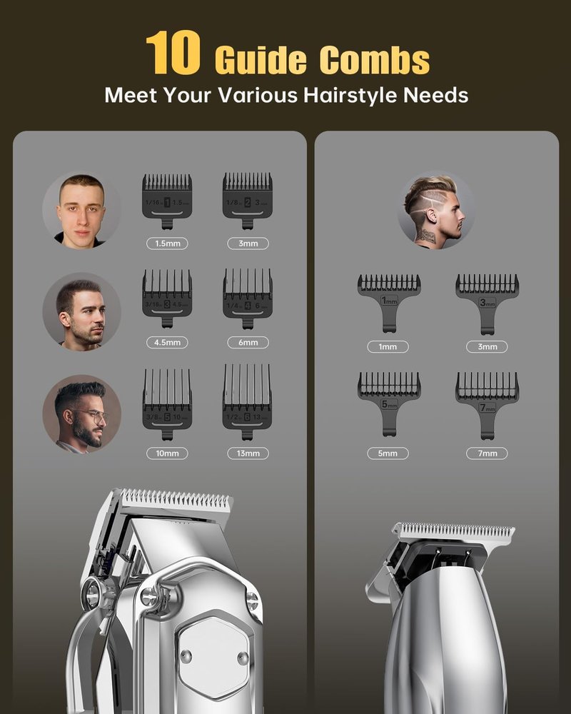 Hair Clippers Set for Men - Cordless Grooming Clippers & Trimmers | Professional Barber Kit