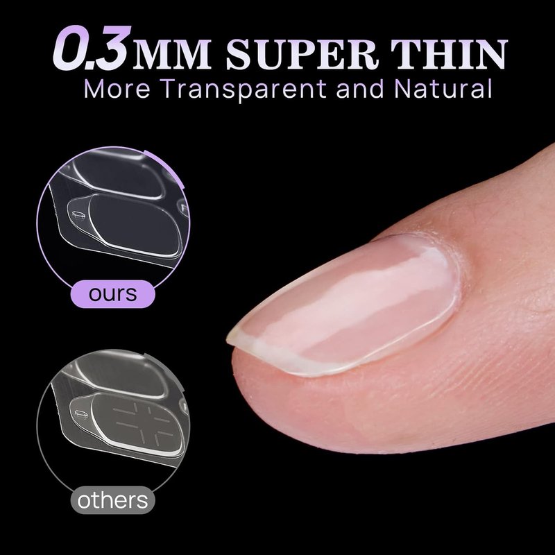 Adhesive Tabs for Press-On Nails - Ultra Thin, Waterproof 600PCS Double-Sided Jelly Stickers | 20 Sheets, 15 Sizes