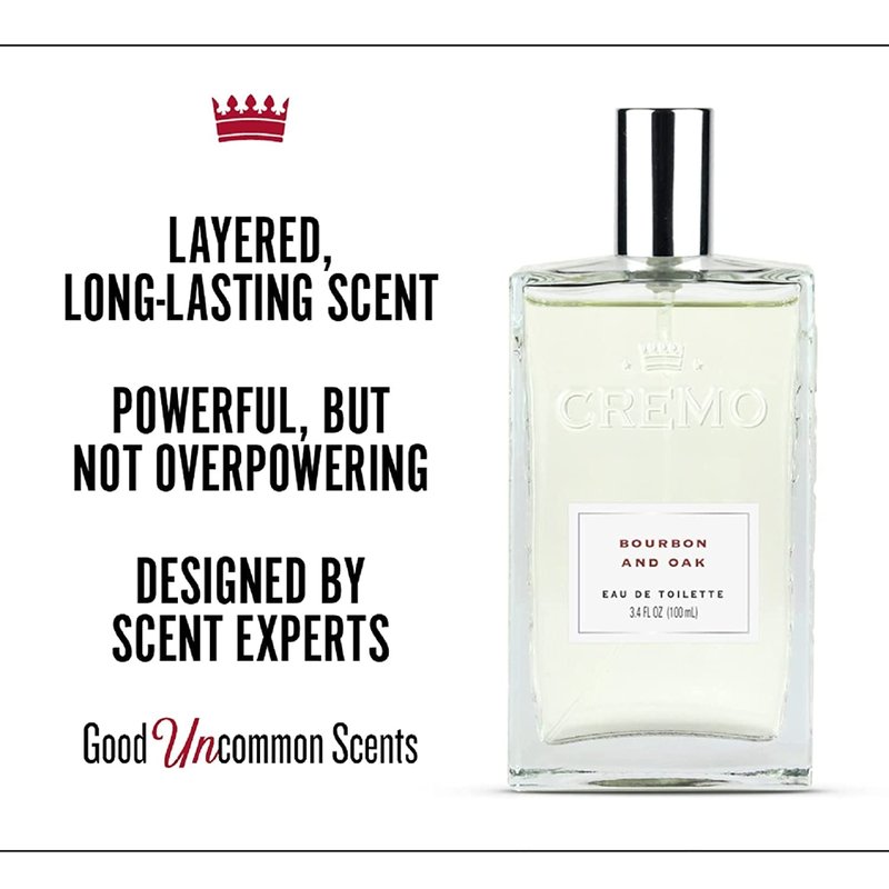 Cremo Spray Cologne, Palo Santo (Reserve Collection) & Bourbon & Oak Cologne Spray, A Sophisticated Blend of Distiller’s Spice