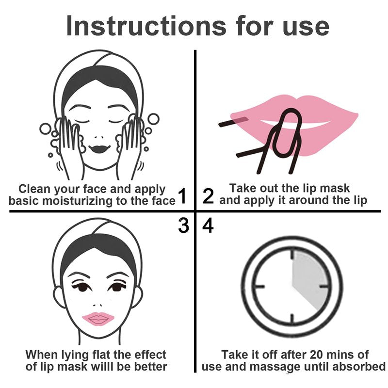 Permotary 30 PCS Moisturizing Collagen Lip Mask Crystal Mouth Care Pads Mask for Moisturizing & Reducing Chapped, Smoothing Fine Lines Lip Patches with Moisture Essence for Gifts