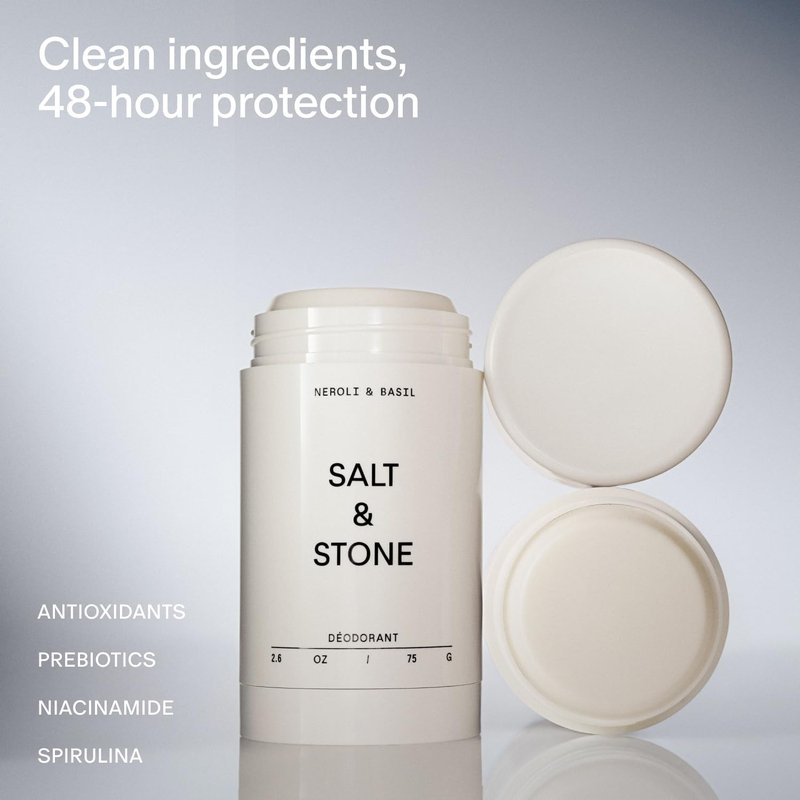 Aluminum-Free Deodorant - Extra Strength 48-Hour Protection | Seaweed Extracts, Niacinamide & Prebiotics | Neroli & Basil Scent