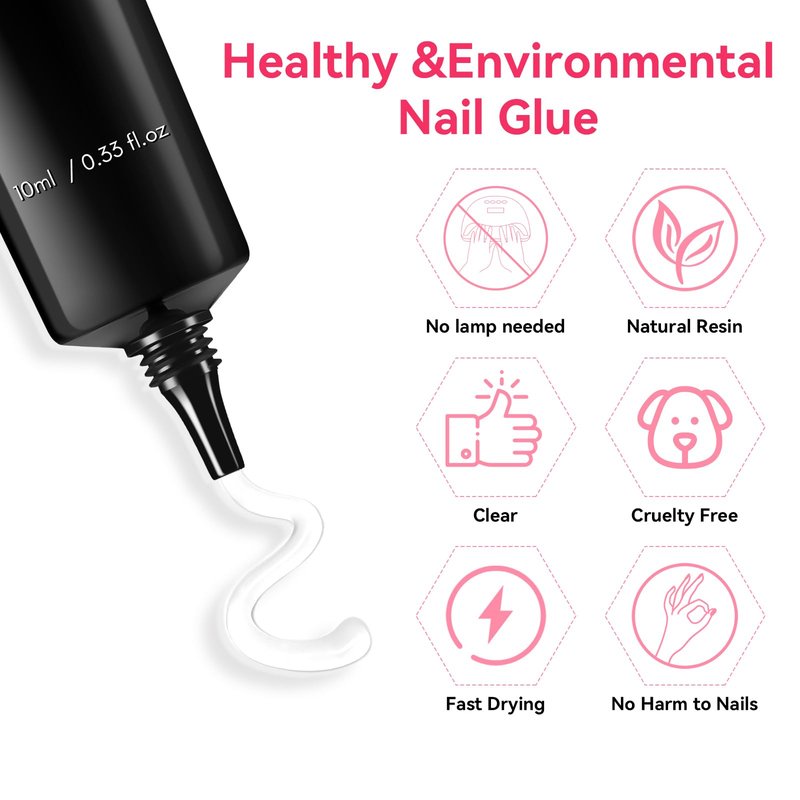Makartt Semi Solid Nail Glue with Remover for Press on Nails Kit, No UV Lamp Needed, 20s Air Dry Adjustable for Beginners, 10ml Gentle Debonder Easy for Press-On Users At-Home Application & Removal