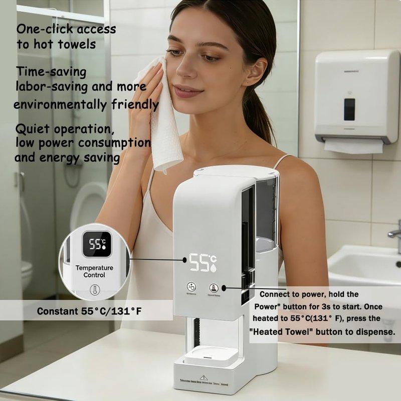 Disposable Spa hot Towel Warmer hot Towel Dispenser Towel Heater Machine（hot Towel Machine+100PCS Towels）
