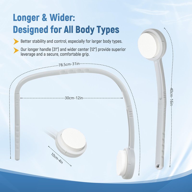 Chonario Lotion Applicator for Back, Self Sunscreen, Tanning, Cream Back Applicator Tool with 2 in 1 U-Shaped Curved Long Handle for Elderly, Women, Men