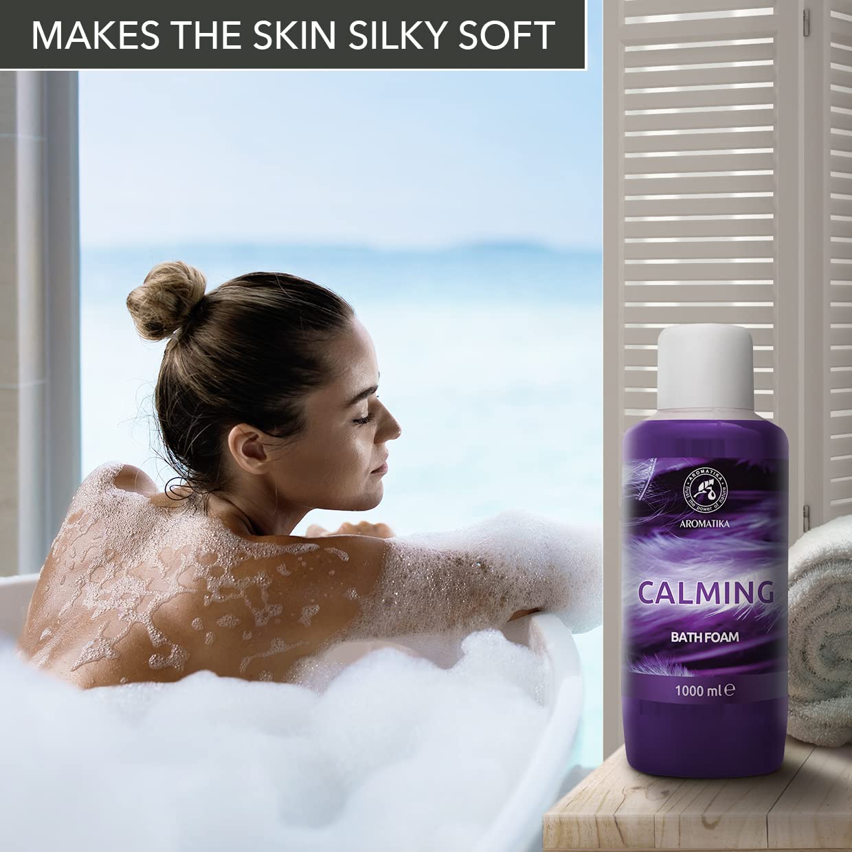 Bath Foam Calming - 34 Fl Oz (1000ml) - Body Care - Good Sleep - Beauty - Bathing - Body Care - Wellness - Relax - Aromatherapy - Spa - Bubble Baths
