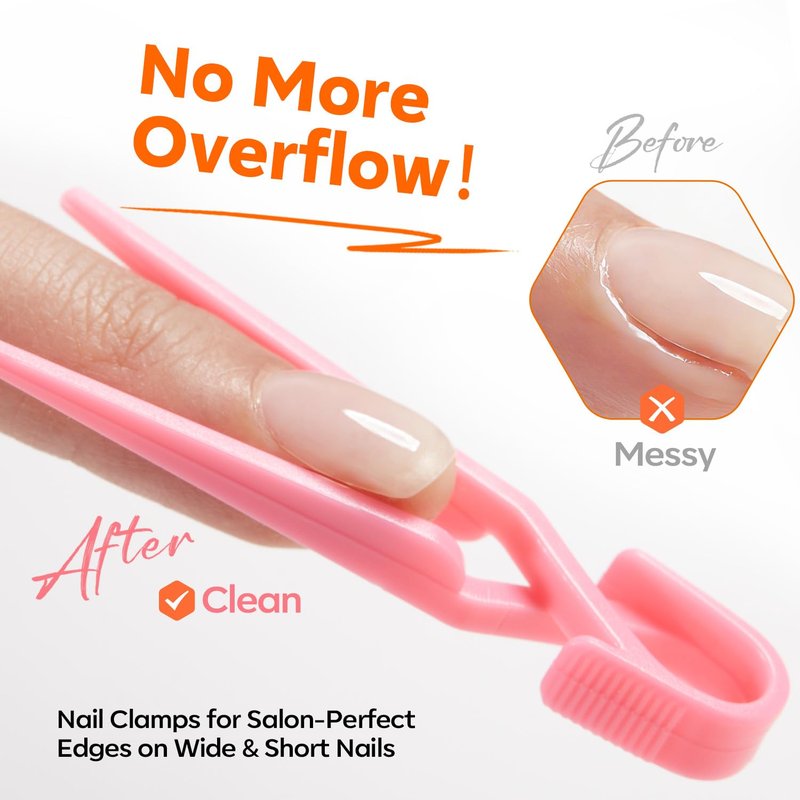 Modelones 510Pcs Nail Tips - Pre-shaped Soft Gel Nail Tips Nail Glue