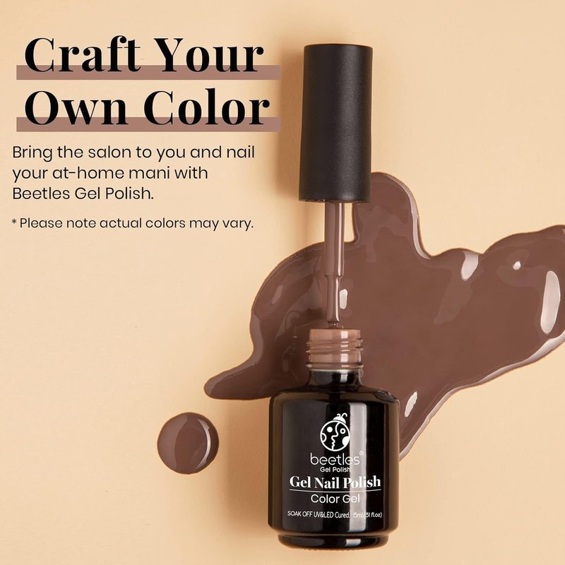 Beetles Brown Gel Nail Polish - 15ml Dark Brown Soak Off Gel for UV/LED Nail Art & Manicure Gifts