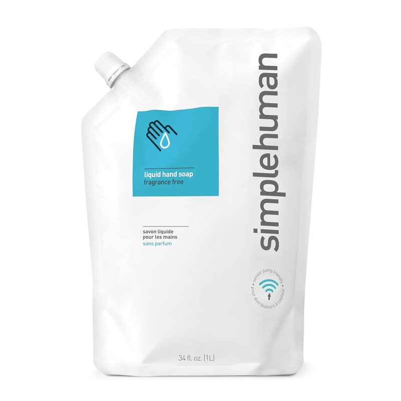 simplehuman Moisturizing Liquid Hand Soap Refill - Fragrance-Free, 34 Fl Oz Pouch