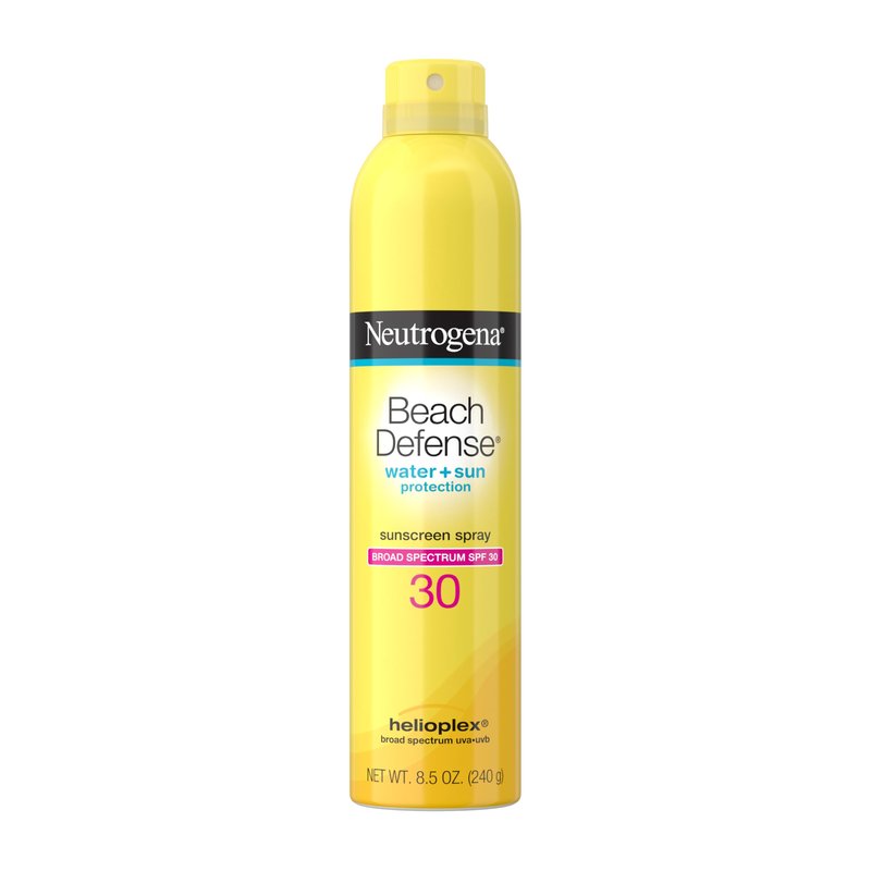 Neutrogena Beach Defense SPF 30 Sunscreen Spray, Broad Spectrum, Lightweight & Fast Absorbing, Oxybenzone & Octinoxate Free, Hawaii Act 104 Compliant Face & Body Sunscreen, 8.5 oz