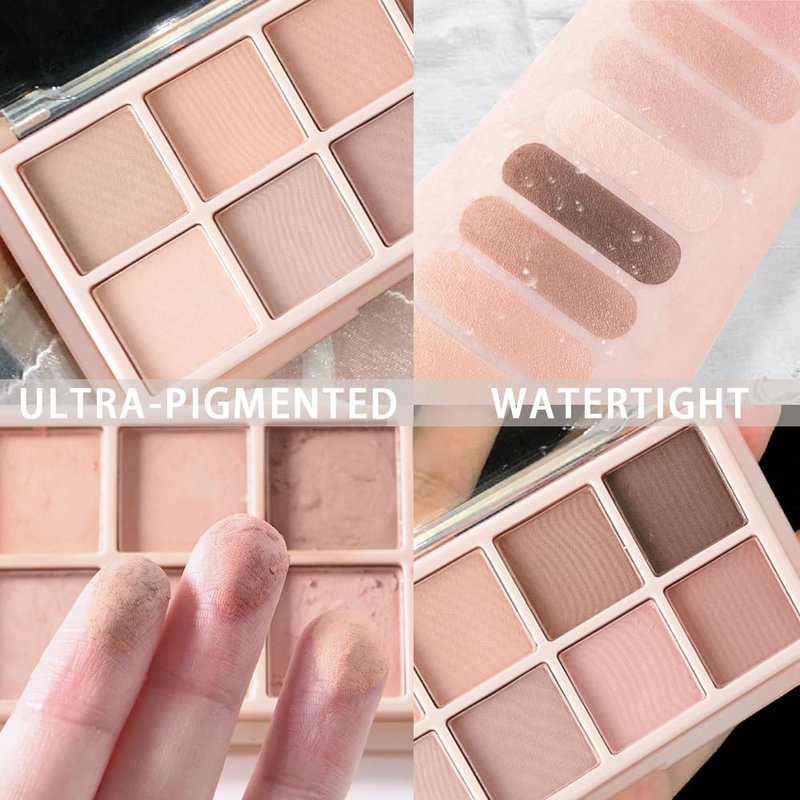 JUAAZIN 10 Color Matte Neutral Eyeshadow Palette - Nude Naked Beige Brown Shades, Blendable Long-Lasting, Vegan Cruelty-Free Natural Nude Eye Shadow Palette for Women, Professional Makeup Looks
