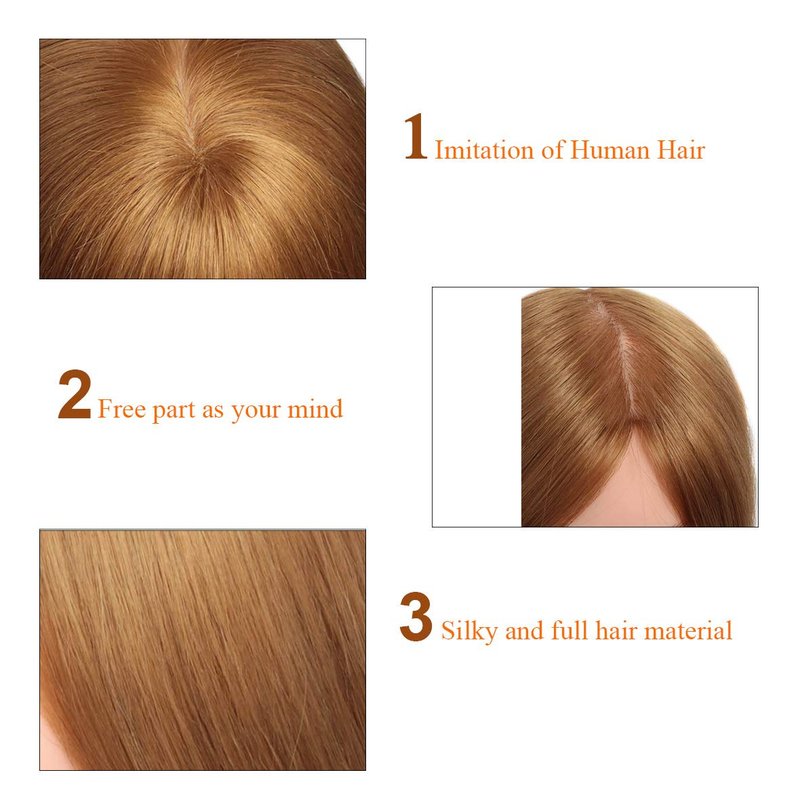 Mannequin Head with Human Hair 22-24 Inch Cosmetology Manikin Doll Head with 60% Blonde Real Hair for Hairstylists Cosmetology Students Practice Styling with Clamp Holder