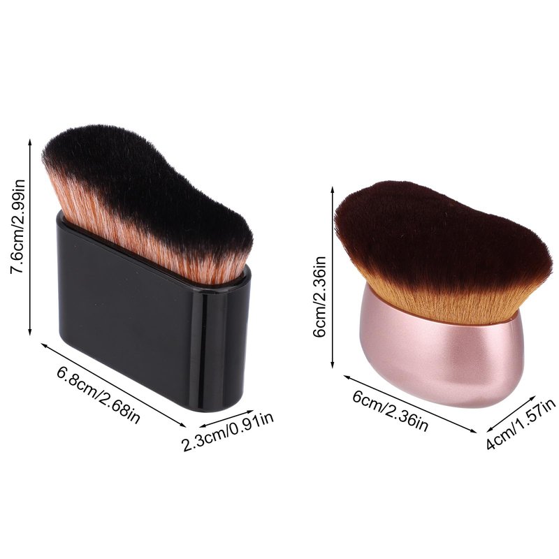 2pcs Self Tanning Brush Set, Self Tanner Applicator Blend Brush Foundation Makeup Spray Tan Body Bronzer Blending Brushes for Face Leg (Pink, Black)