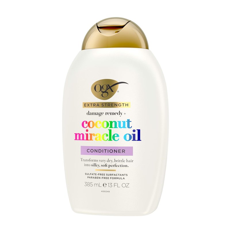 OGX Extra Strength Damage Remedy + Coconut Miracle Oil Conditioner for Dry, Frizzy or Coarse Hair, Paraben-Free, Sulfate-Free Surfactants, 13 Fl Oz