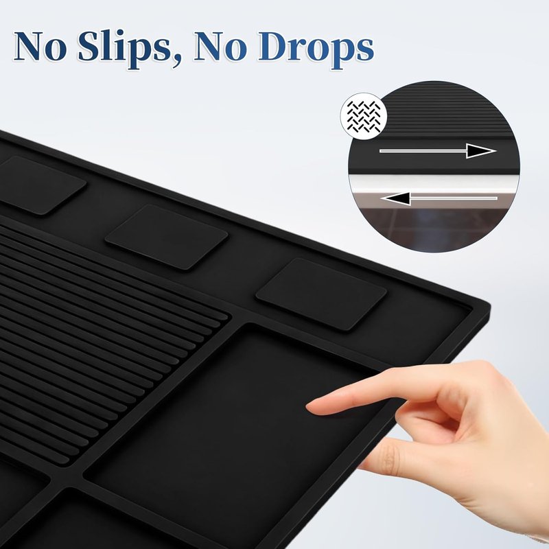 Magnet Barber Mats - 4Pcs Silicone Organizer Mats with 5 Magnets | Non-Slip Heat-Resistant Pads for Professionals