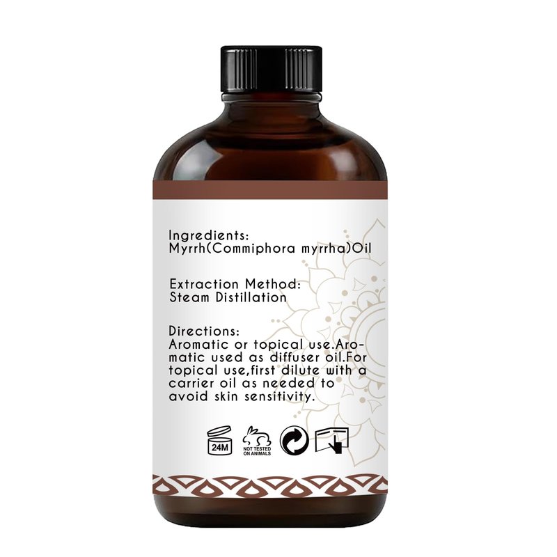 LOTUSJOY Myrrh Essential Oil, Pure Natural Myrrh Oil for Skin Hair Diffuser Room Spray DIY - 4 Oz
