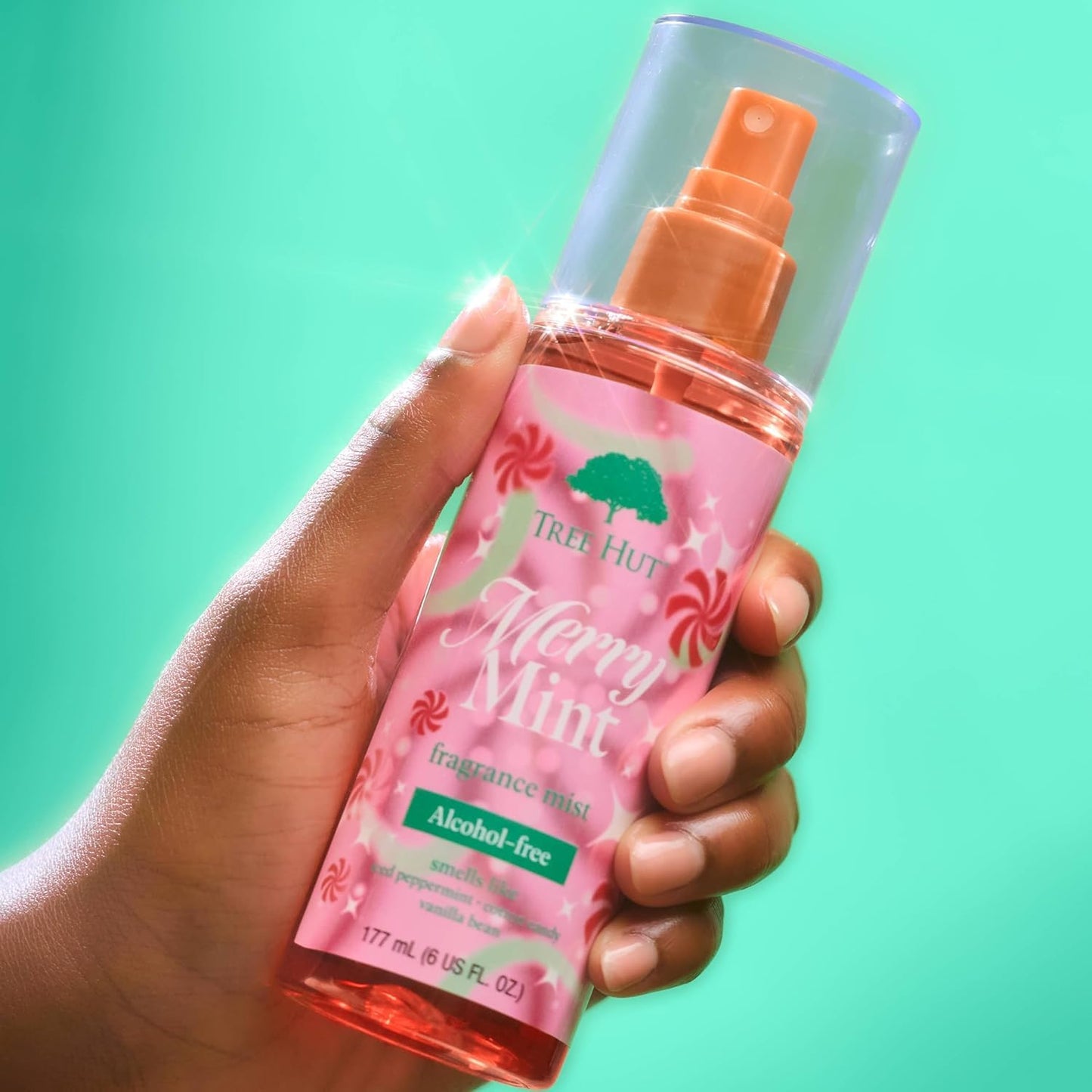 Tree Hut Mini Merry Mint Hair & Body Mist, Refreshing Body Spray, Layer with Favorite Scents, Travel Size, 1.26 fl oz