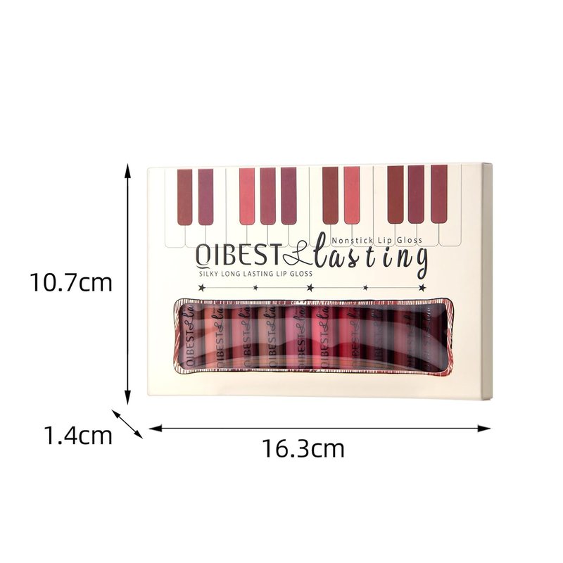 Skiennix Matte Liquid Lipstick Set - 12 Pcs Waterproof & Long-Lasting Lip Stain | Full Coverage in Nude & Dark Red
