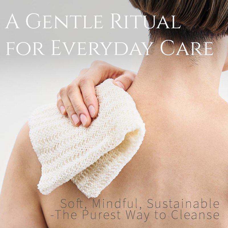 aisen Japan – Japanese Silk Sericin Body Towel, Made in Japan Exfoliating Washcloth for Sensitive Skin, Gentle Cleansing Nylon Bath Towel, Moisturizing Sericin Protein, Soft Body Scrubber