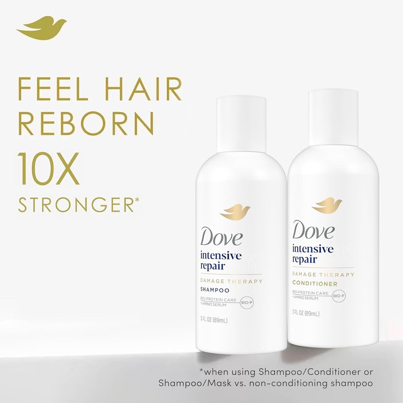 Dove Travel Essentials Shampoo & Conditioner Set - Nutritive Solutions Intensive Repair for Damaged Hair, 3 Oz Each