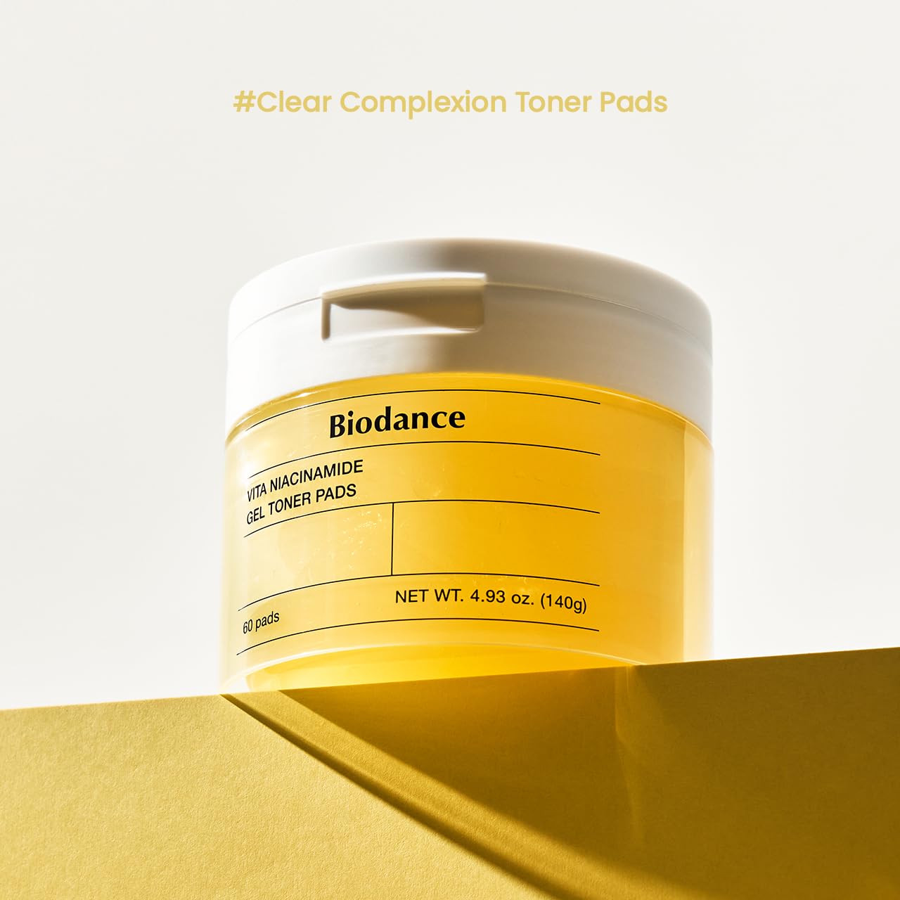 Biodance Vita Niacinamide Gel Toner Pads, Dark Spot Corrector, Evening Skin Tone, Gentle Exfoliating Toner Pads with Vitamin C, Pre-Soaked Pads, Korean Skin Careㅣ4.93 fl.oz.(140g)*60Pads