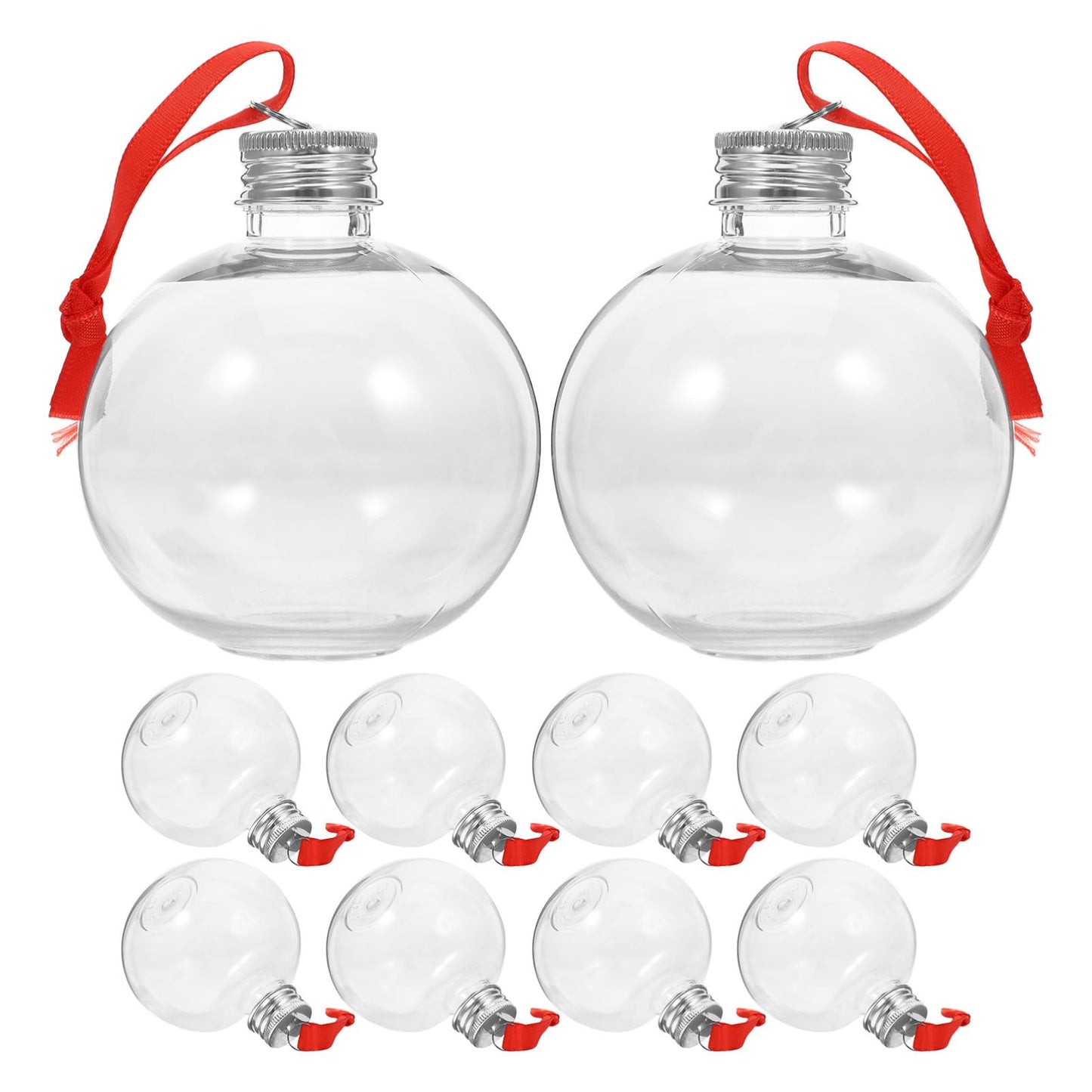 TOVINANNA Versatile Christmas Tree Ornaments Bulb Bottles 10pcs Candy Bulbs Juice Storage Bottles Decorative Vase Fillers