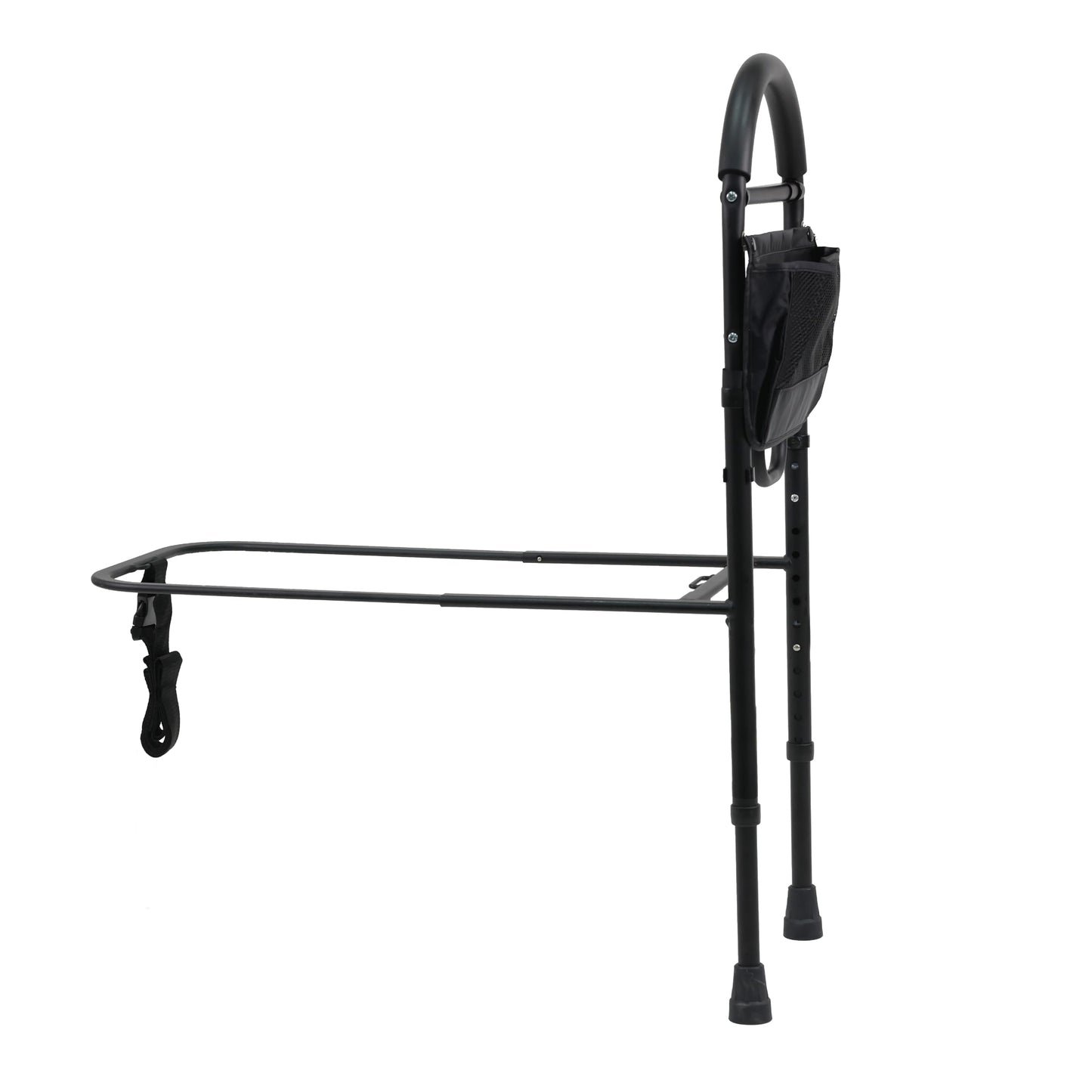Vaunn Medical Bed Rail Assist & Height Adjustable Grab bar Handle for Adults & Seniors, Charcoal Black