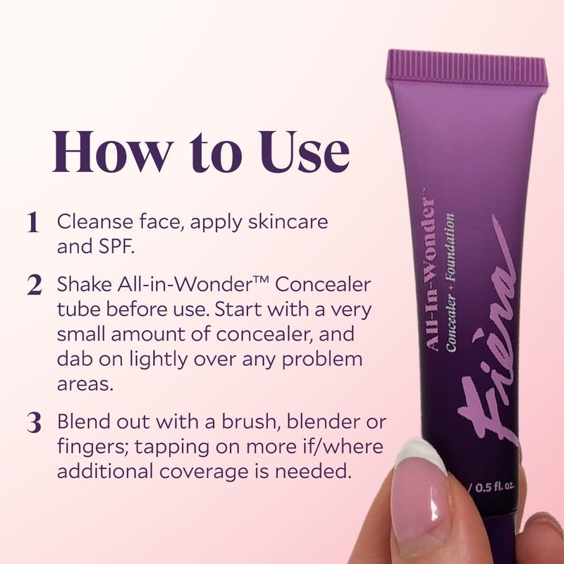 Fièra All-In-Wonder™ Concealer & Foundation - Full-Coverage, Hydrating Formula for Mature Skin | Light, 0.5 FL. OZ. / 15 ML