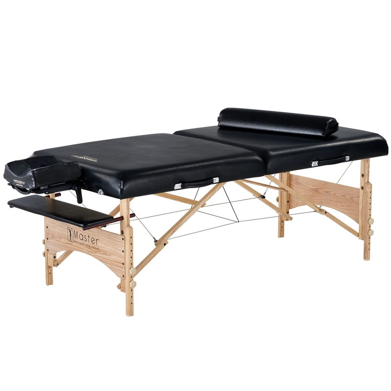 Master Massage Gibraltar Olympic LX Portable Massage Table Extra Wide for Larger Clients - Supports Weight Up to 800lbs - Tattoo Spa Salon Facial Beauty Bed, Lash Tables, 32" Width, Black