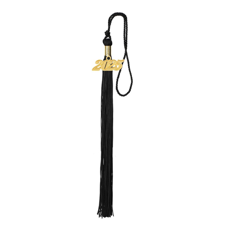 FtyFty Unisex Adult Matte Graduation Cap with Tassel Year Charm (Black)