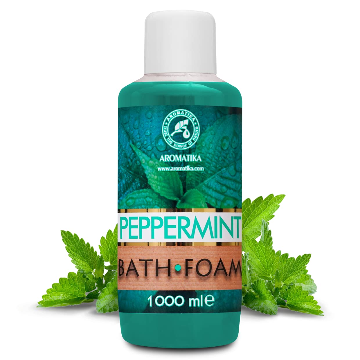 Bath Foam with Peppermint Essential Oil - 34 Fl Oz (1000ml) - Body Care - Good Sleep - Beauty - Bathing - Body Care - Wellness - Relax - Aromatherapy - Spa - Bubble Baths