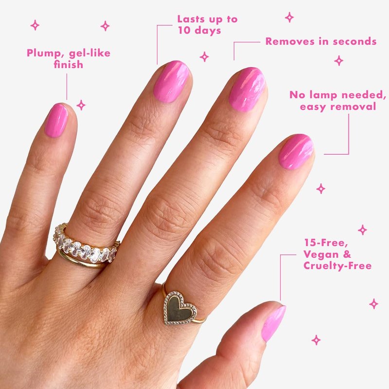 Olive & June Long Lasting Nail Polish - Grateful & Kind Pure Pink | Gel-Like Finish | 15-Free Vegan & Cruelty-Free