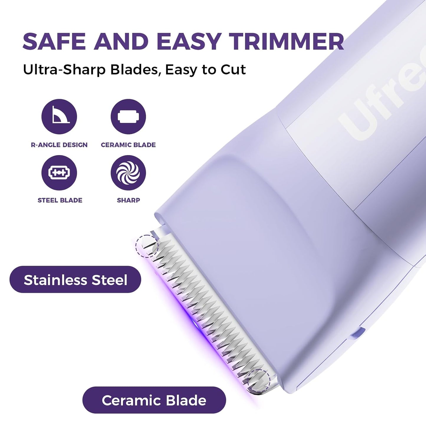 Ufree 3-in-1 Women's Electric Razor - IPX7 Waterproof Bikini Trimmer & Cordless Shaver for Legs & Armpits | Perfect Valentine's Gift