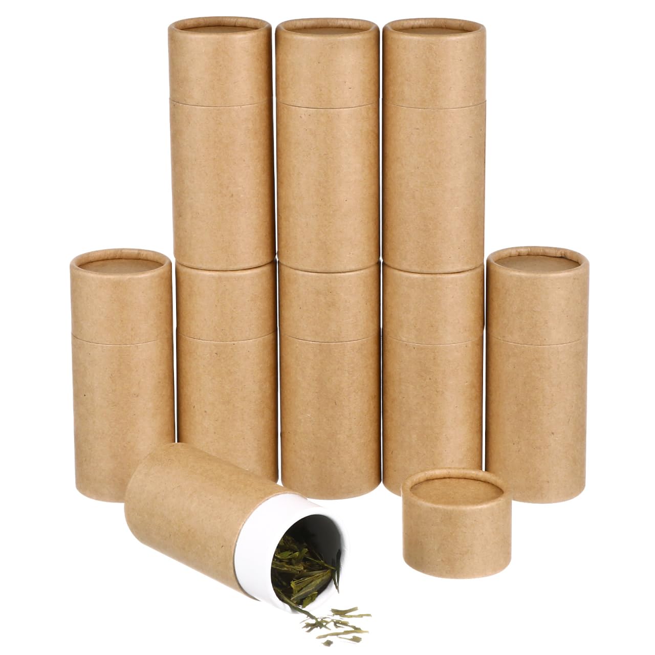 Hemoton Kraft Paper Cylinder Gift Boxes 30-Pack 4.48X6.02X2.00In Eco-Friendly Paper Packaging for Essential Oil Bottles Tea Storage and Small Craft Items