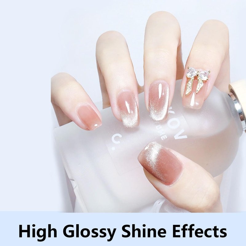 JODSONE 2Pcs 10ml No Wipe Gel Top Coat Clear Glossy Shine Finish Long Lasting No Soak Off Requires U V Lamp Curing Perfect for Salon and DIY Nail Art Design
