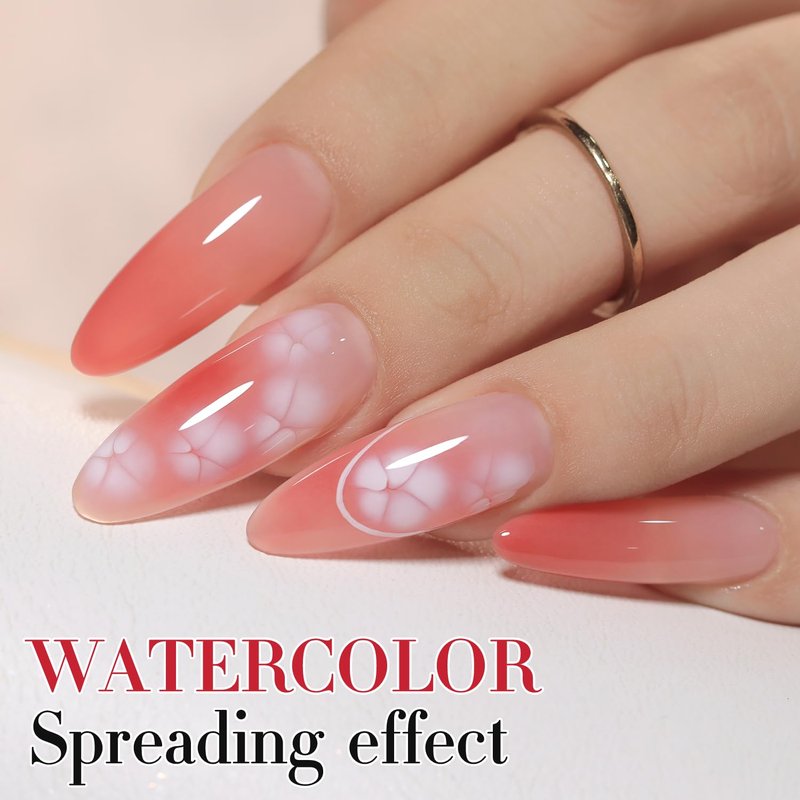 Double Rhythm 0.5 Oz Blooming Gel Nail Polish Clear Bloom Nail Art for Spreading Effect 15ML Manicure French Design Art DIY at Home (Clear)