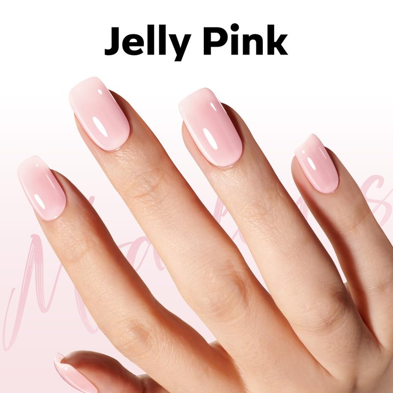 Pink Gel Nail Polish - Jelly Nude Pink for French Tips | Sheer Translucent Soak Off UV 15ML