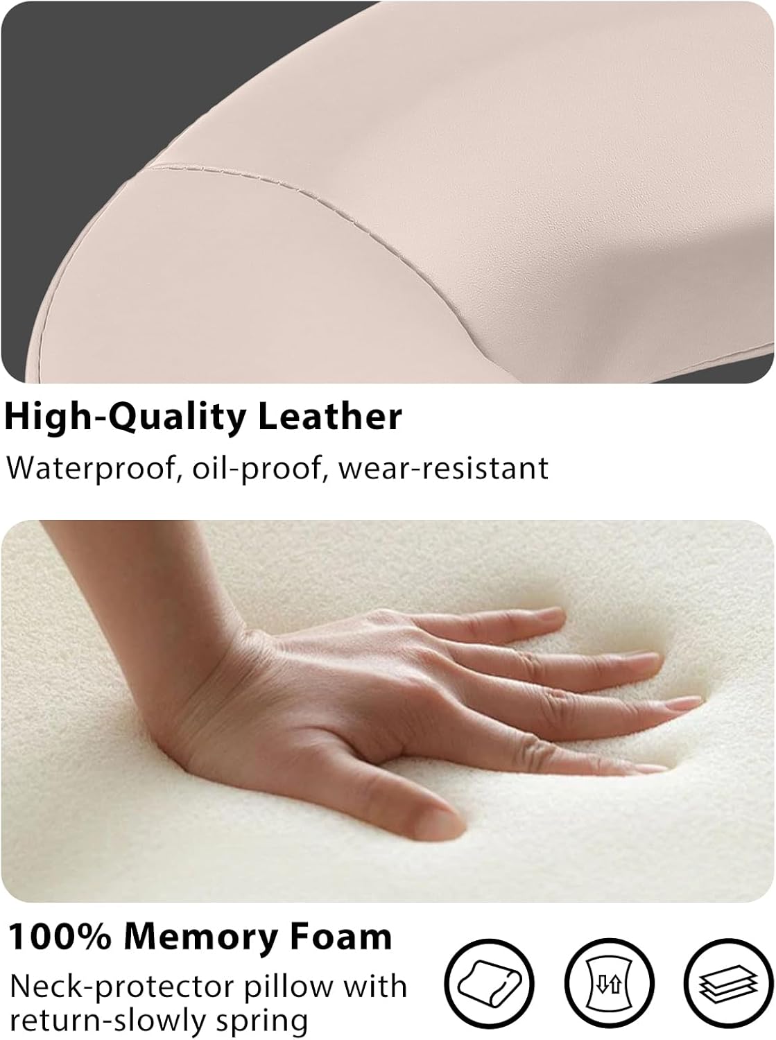 TOROKOM Adjustable Headrest Face Pillow Cradle & Face Cushion Support Bracket, Headrest Face Cushion Face Pillow, Salon Home Mattress Massage Kit (Cream)