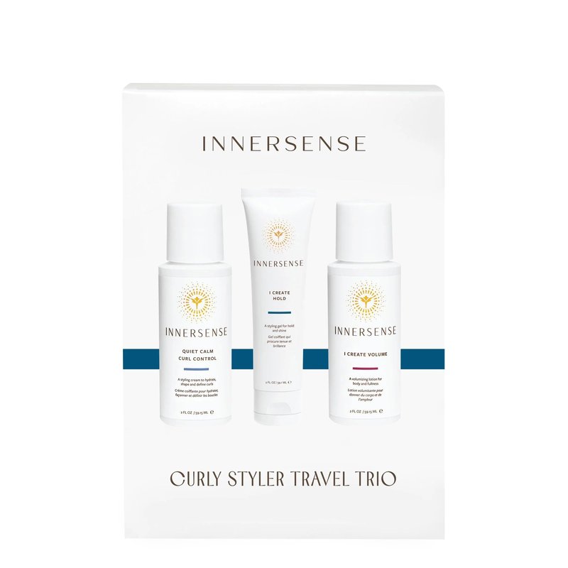 INNERSENSE Organic Beauty - Curly Styler Travel Trio | Non-Toxic, Cruelty-Free Haircare (I Create Hold, I Create Volume, Quiet Calm Curl Control) PACKAGING MAY VARY