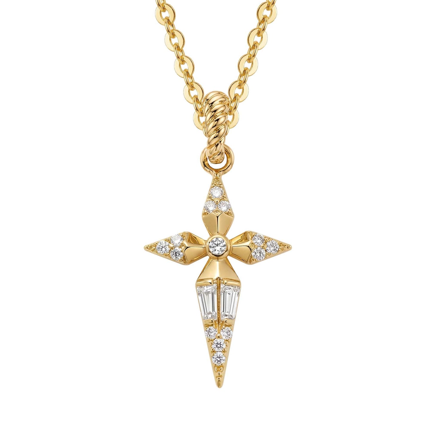WEARON Cross Necklace for Women, Dainty 14K Gold Plated CZ Cross Pendant, 18inch Adjustable Chain, Non Tarnish Christian Faith Jewelry Gift for Wife Mother Friends