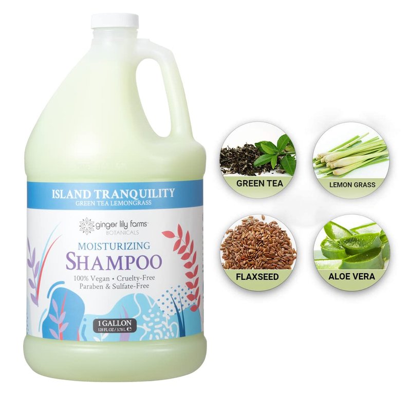 Ginger Lily Farms Moisturizing Shampoo - Island Tranquility Scent | Vegan & Cruelty-Free, 1 Gallon Refill
