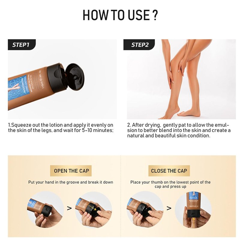 Skiennix Leg Makeup - Waterproof Body Foundation for Tattoo Cover Up | Medium Glow, 4 fl oz