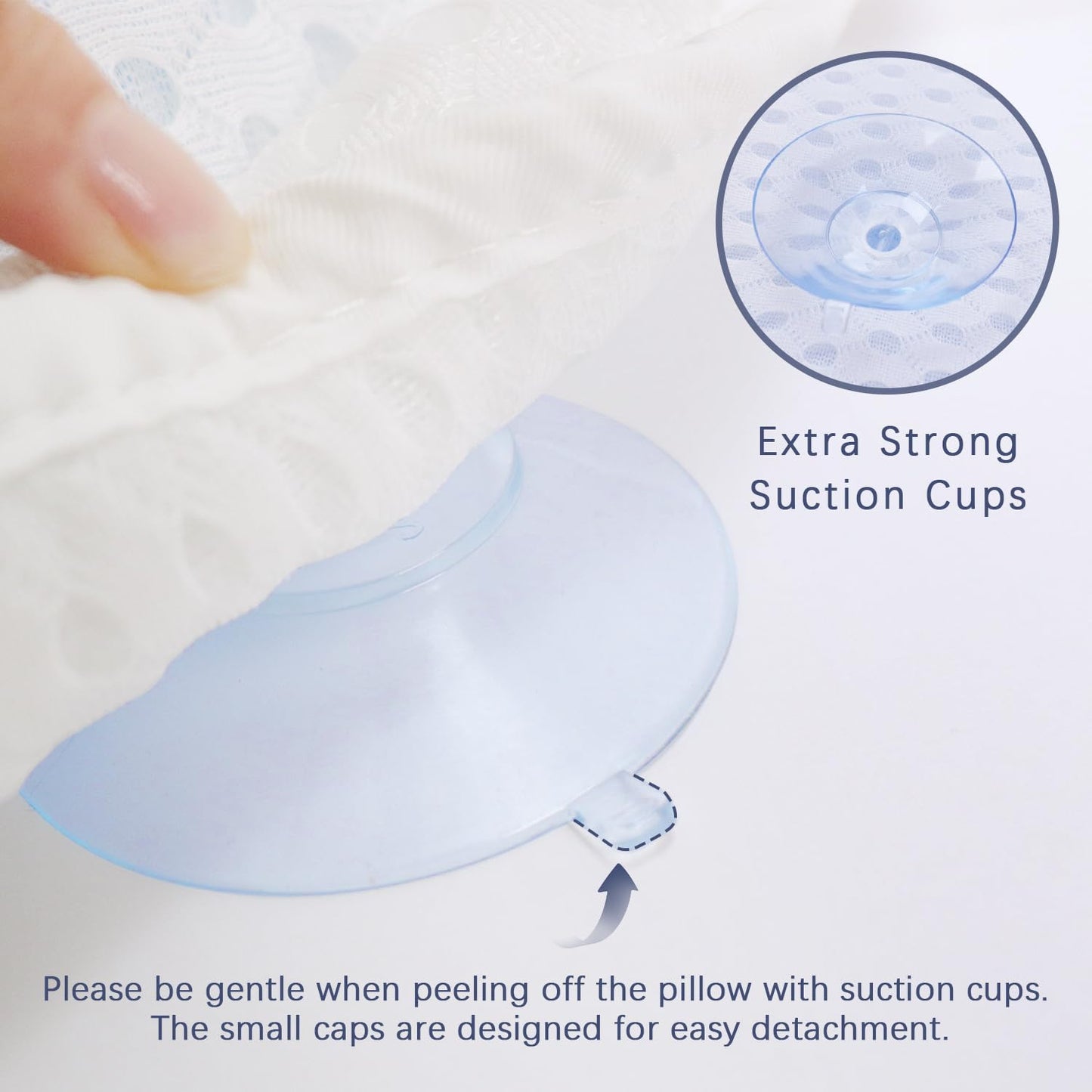 Roslim Bathtub Bath Pillows for Tub - Pillow Headrest with Ergonomic TPE, Neck & Back Support, Upgraded Strong Suction Cups Hook Accessories, Spa Gifts, Off-white, ZCTPEPillow-M
