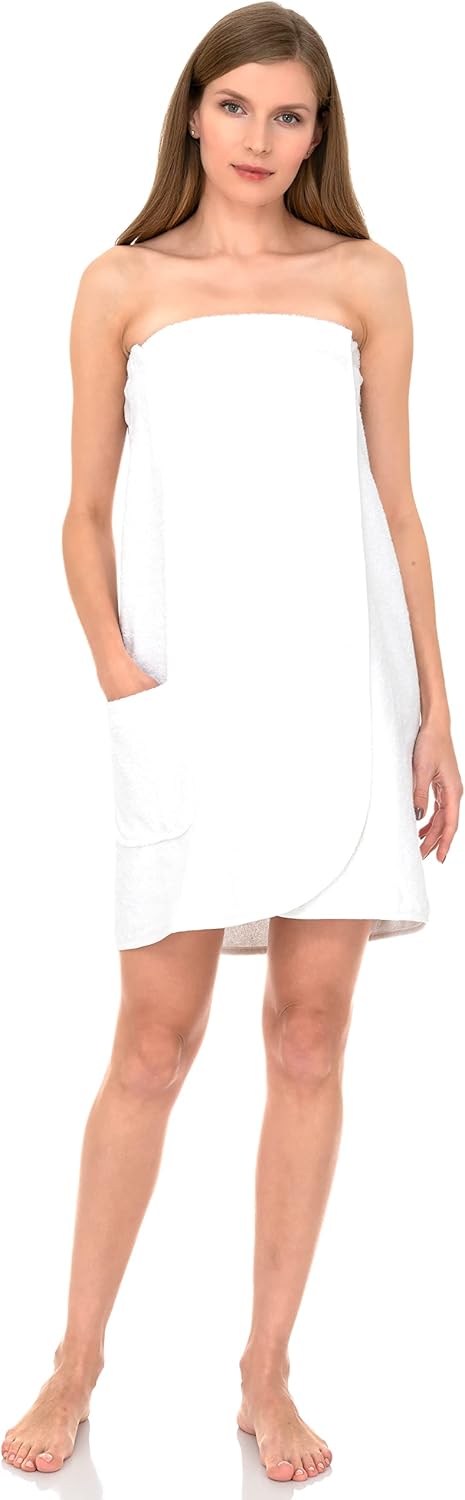 Womens Shower Wrap - Adjustable Cotton Terry Cloth Gym Cover Up | Soft & Comfortable