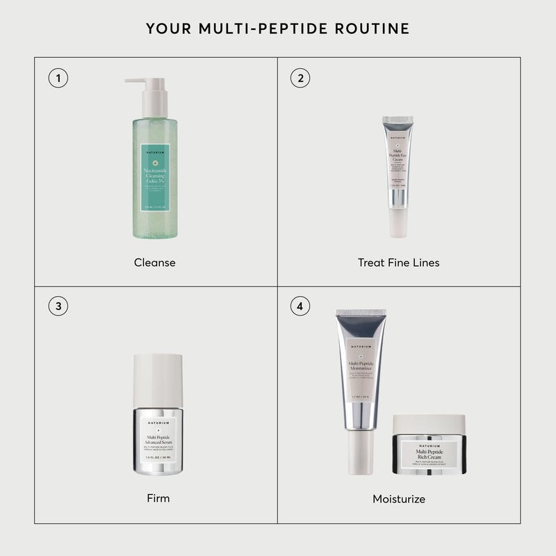 Naturium Multi-Peptide Advanced Serum, Firming & Smoothing Face Serum for Fine Lines & Wrinkles with Advanced Multi-Peptide Blend, 1 oz