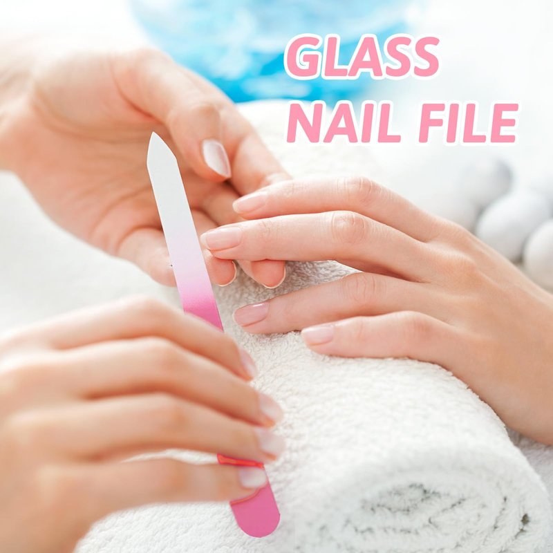 3 Pack Glass Nail File, Crystal Double-Sided Mixed Color Fingernail Files for Natural Nails, Professional Reusable Glass File for Women Girls Manicure Care (Style 2)