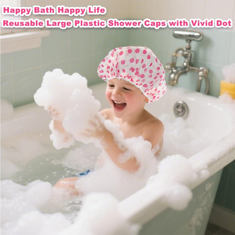 18 Pack Shower Caps for Women,Waterproof Reusable & Disposable Adjustable Bath Caps For Spa Long Hair Travel Saunas (Blue+Red+Green)