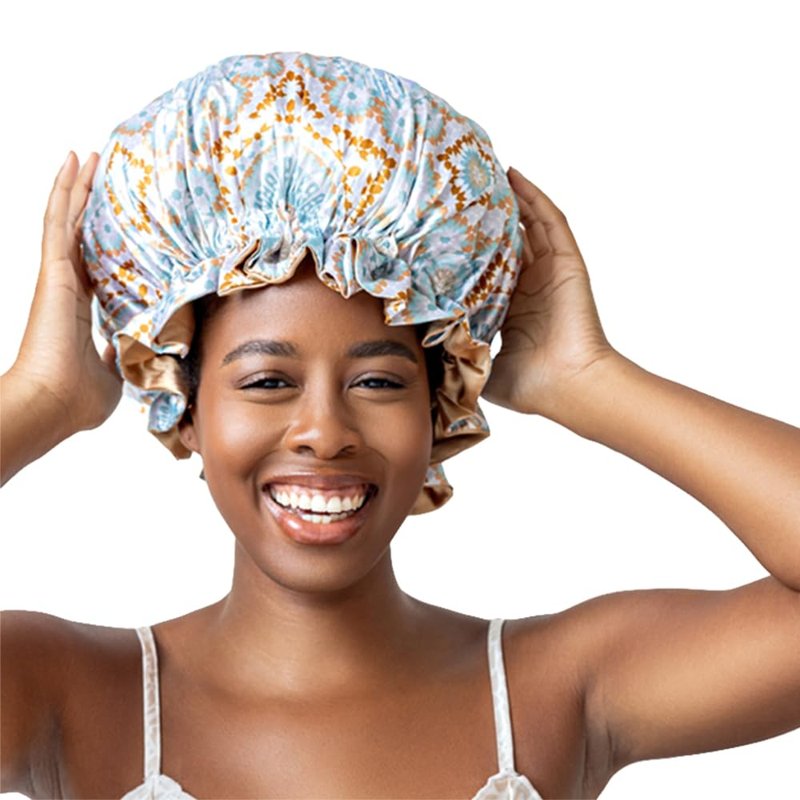 Bounce Curl Slay and Stay Bundle, Reversible Satin Hair Bonnet & Teal Define EdgeLift Brush