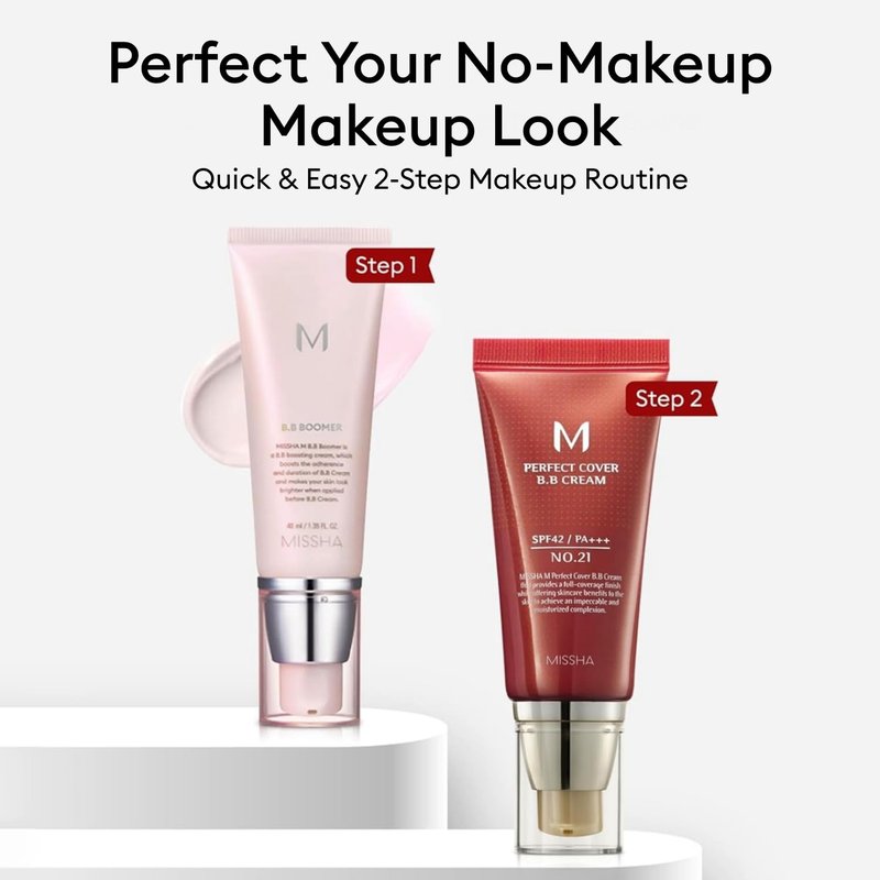 MISSHA M Perfect Cover BB Cream No.21 - Lightweight, High Coverage with SPF 42 | Includes M BB Boomer 1.35 oz